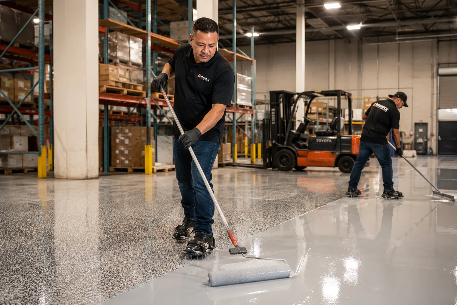 Commercial warehouse epoxy floor